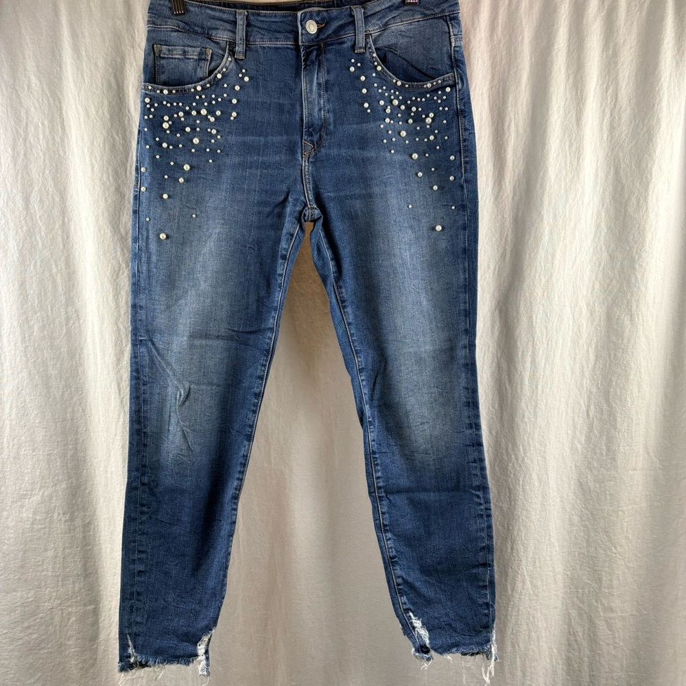 Mavi Tess Faux Pearl High Rise Super Skinny Jeans 31 - Picture 2 of 10